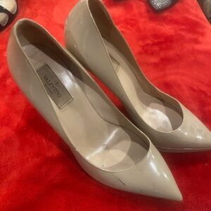 Valentino Garavani Nude Patent Leather Pumps